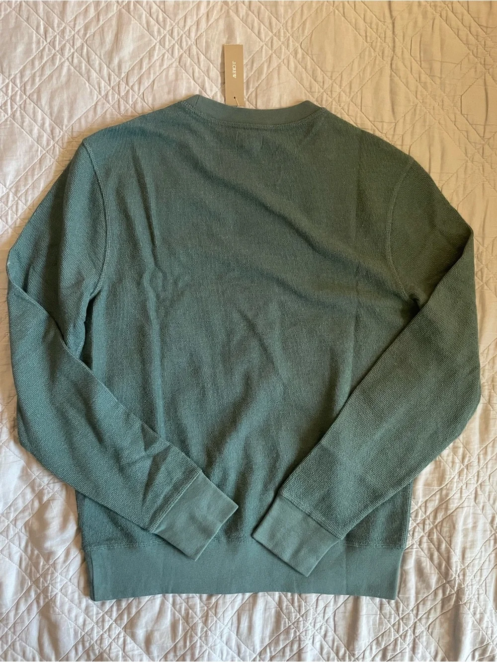 J. CREW Long-sleeve textured sweater-tee in Graffiti Green Size S $69.50 BW407